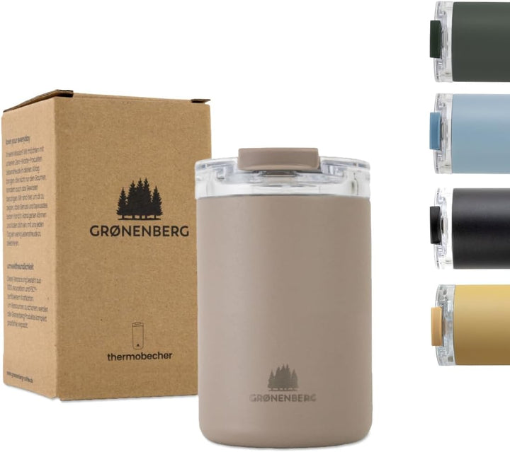 Groenenberg Thermobecher 350 oder 470ml | Kaffeebecher to go 100% Auslaufsicher | Hält mind. 4 h hei
