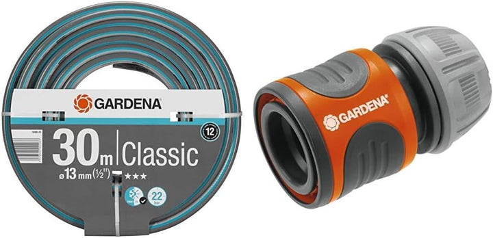 Gardena Classic Schlauch 13 mm (1/2 Zoll), 30 m & Schlauchverbinder 13 mm (1/2 Zoll) und 15 mm (5/8