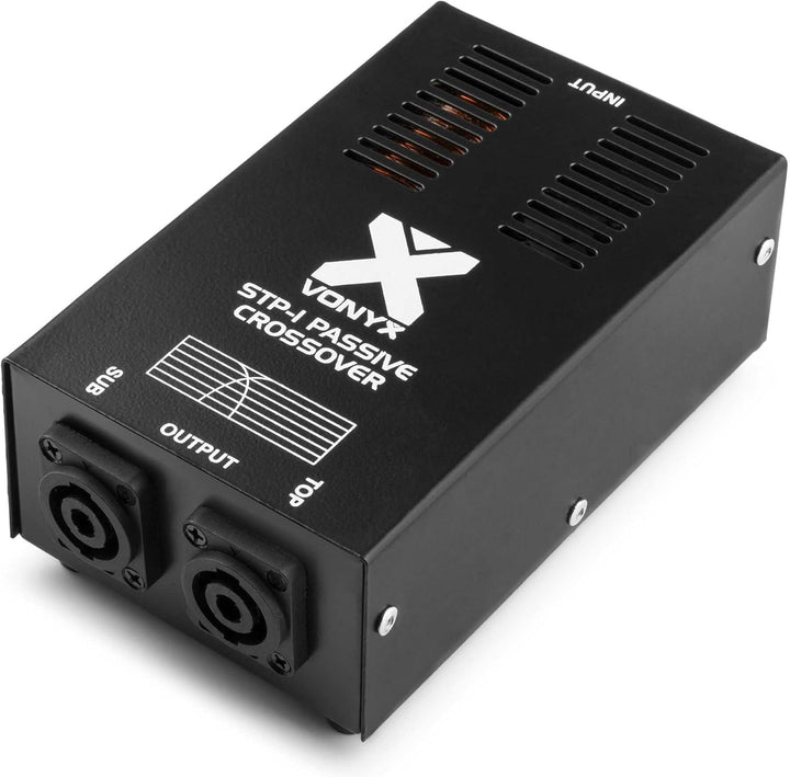 SkyTec STP-1 Passive Frequenzweiche, 2-Wege Powercon Weiche,1000 Watt, 1 Input, 1 Sub und 1 Top Outp