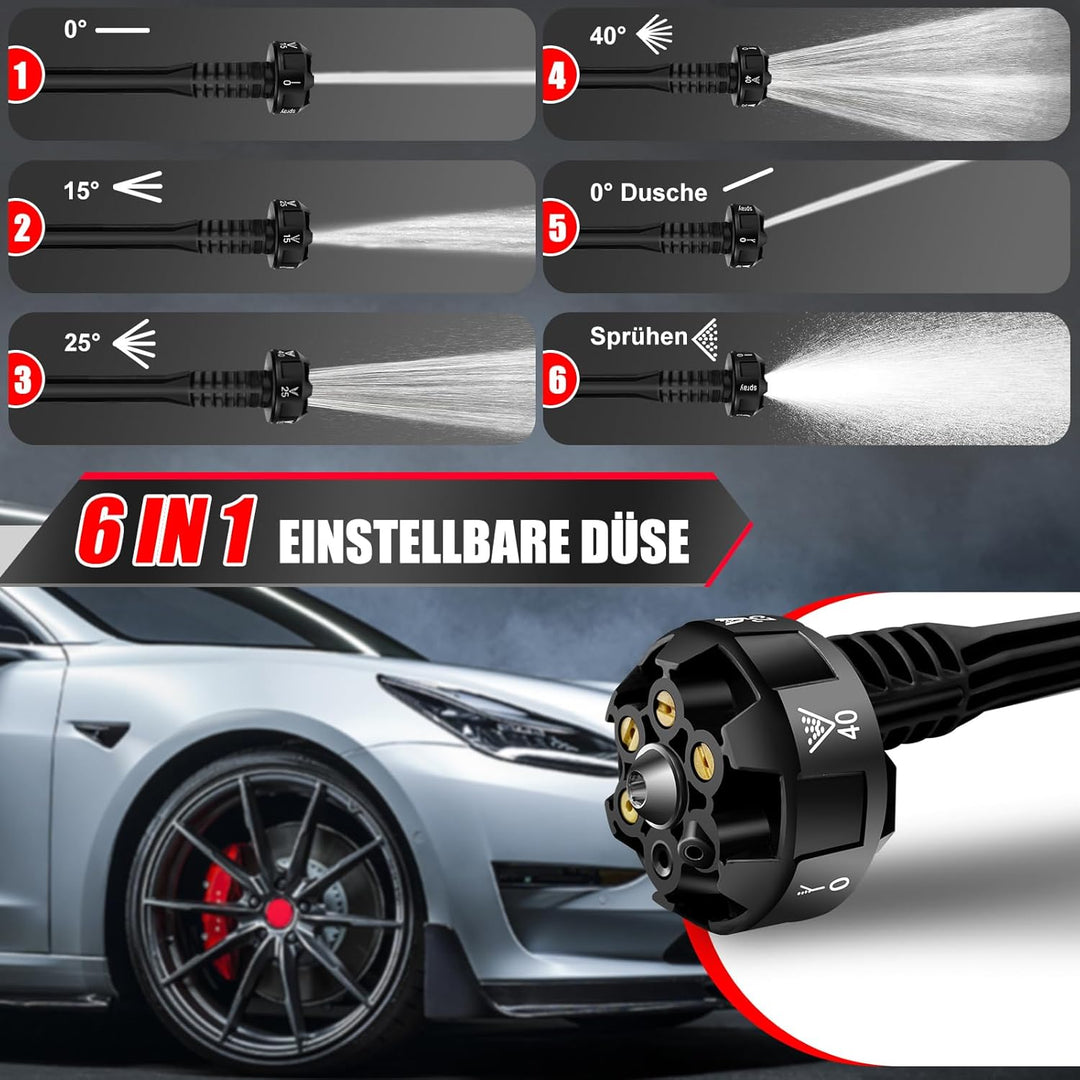 Akku Hochdruckreiniger, 21V 45 Bar/652 PSI Akku-Waschanlage, tragbarer Hochdruckreiniger mit 3.0Ah A