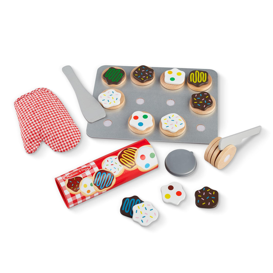 Melissa & Doug 4074 Gebäck-Set aus Holz (30 Teile) Plätzchen-Set, Plätzchen-Set