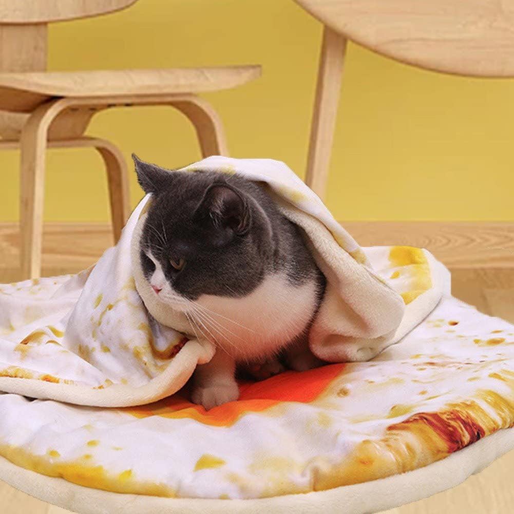 Komfort Pizza Katze Matte Weich Warm Hunde Schlaf Bett Matte Katze Decke Pochierte Ei Neuheit Schlaf