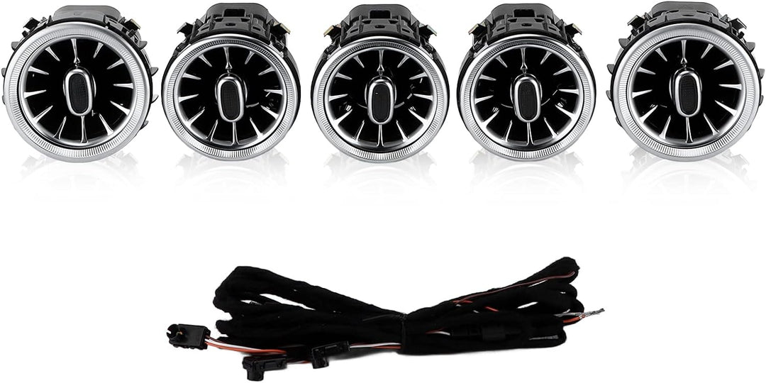 Turbo Air Vent Mercedes, 5pcs 3 Color Front LED Turbine Air Vent Umgebungslicht Kit Ersatz für Merce
