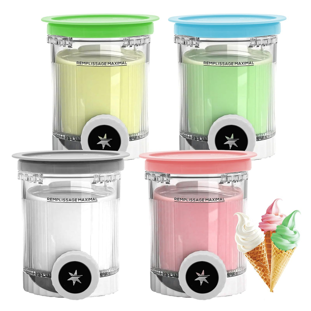Creami Behälter für Ninja Swirl Creami NC700 NC701EU Serie, 4 Stück Eiscreme Behälte 480ML BPA-Frei