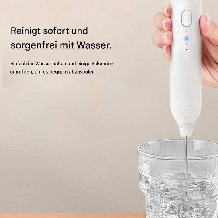 Elektrischer Milchaufschäumer Tragbar, einstellbare Geschwindigkeit,