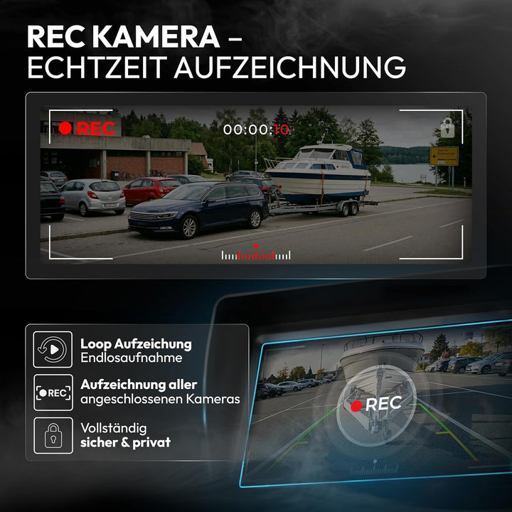 VSG24 7“ Element HD Funk Rückfahrsystem Akku Magnet für Wohnmobil & LKW, KFZ Set Rückfahrkamera kabe