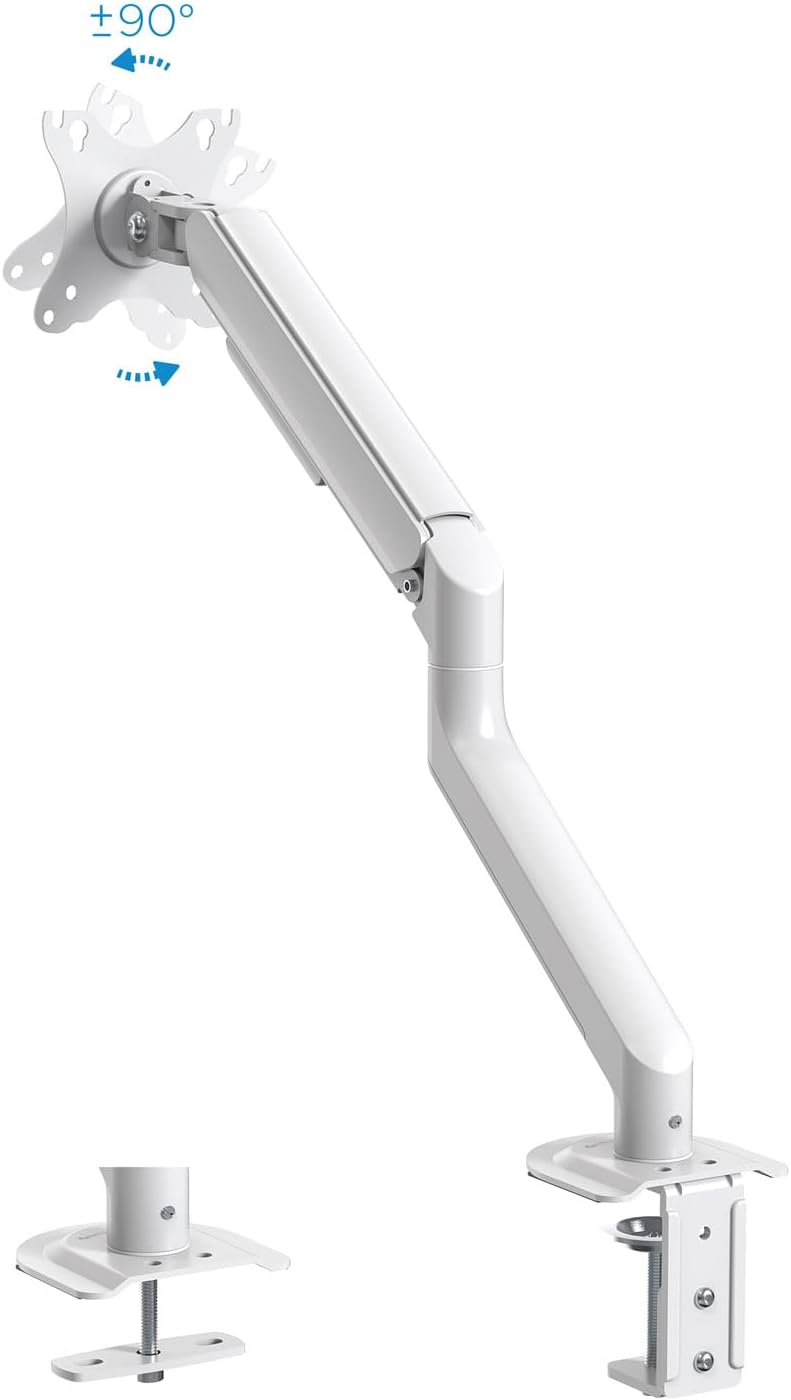 TOOQ DB4032TNR-W - Einarmiger, neig- und schwenkbarer Tischständer für 17"-32" Zoll Bildschirme, ein