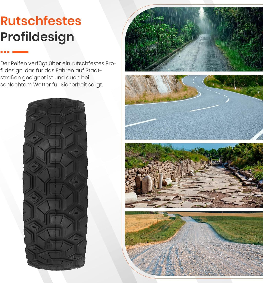 70/60-7.5 Selbstreparierende Tubeless Offroad Reifen für Segway Ninebot G3/ZT3/ZT3 Pro Roller