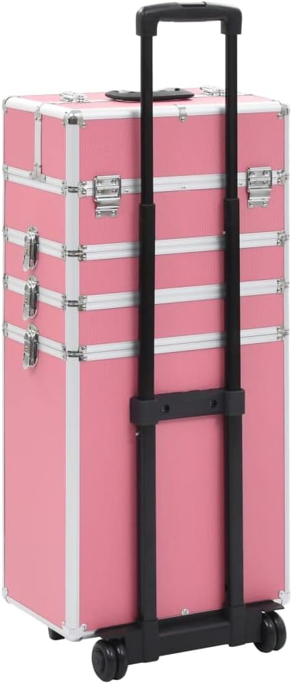 vidaXL Kosmetikkoffer mit 4 Etagen Ablagen Beauty Case Schminkkoffer Friseurkoffer Schmuckkoffer Pil