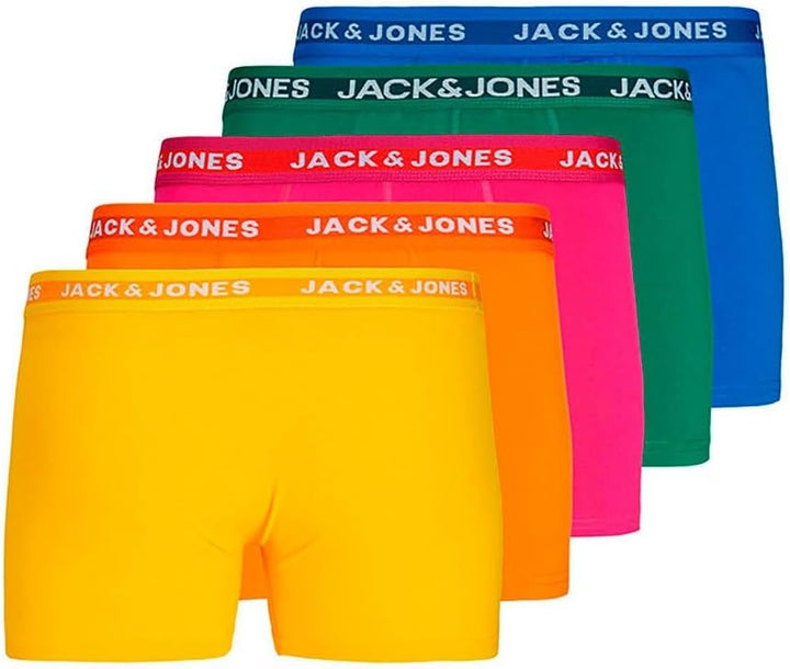 JACK & JONES Herren Boxershorts (5er Pack) XXL Electric Blue Lemonade/Pack:cabaret - Sun Orange - Vi