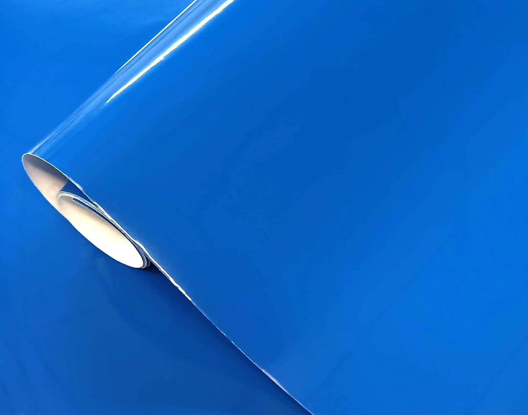 Klebefolie Blau Glänzende Folie Für Möbel Küche Wandschutzfolie Türfolie Selbstklebend (40 x 300 cm,