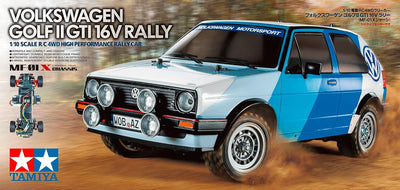 Tamiya 58714 1:10 RC VW Golf II GTI 16V Rally MF-01X - ferngesteuertes Auto, Fahrzeug, Modellbau, Zu