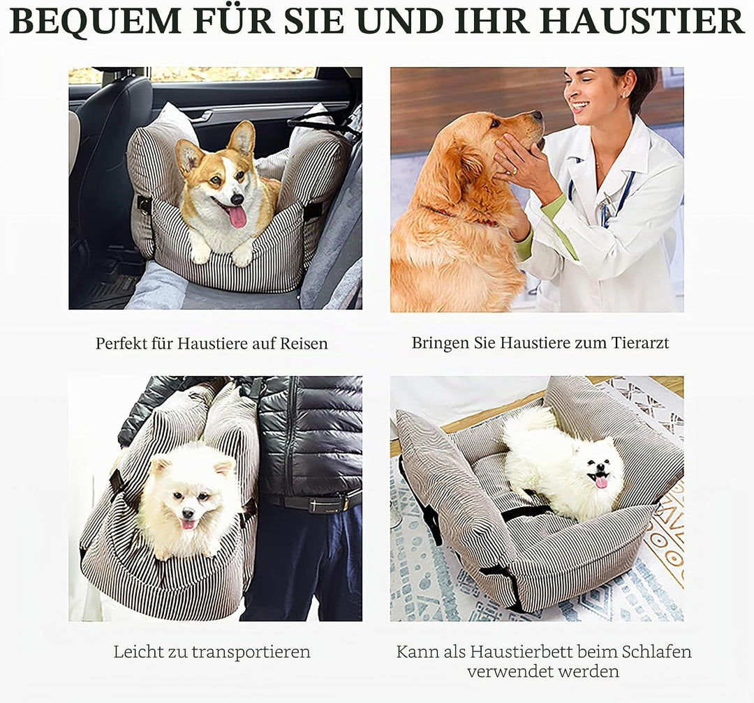 Johnear Hunde Autositz Sitzerhöhung für 10kg kleine Hund Haustier Katze Hundebett Reisebett mit Sich