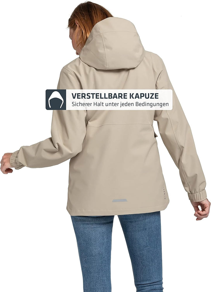 Schöffel Damen Jacket Lausanne L, Funktionsjacke mit Kapuze, wasserdichte Übergangsjacke mit Pack-Aw