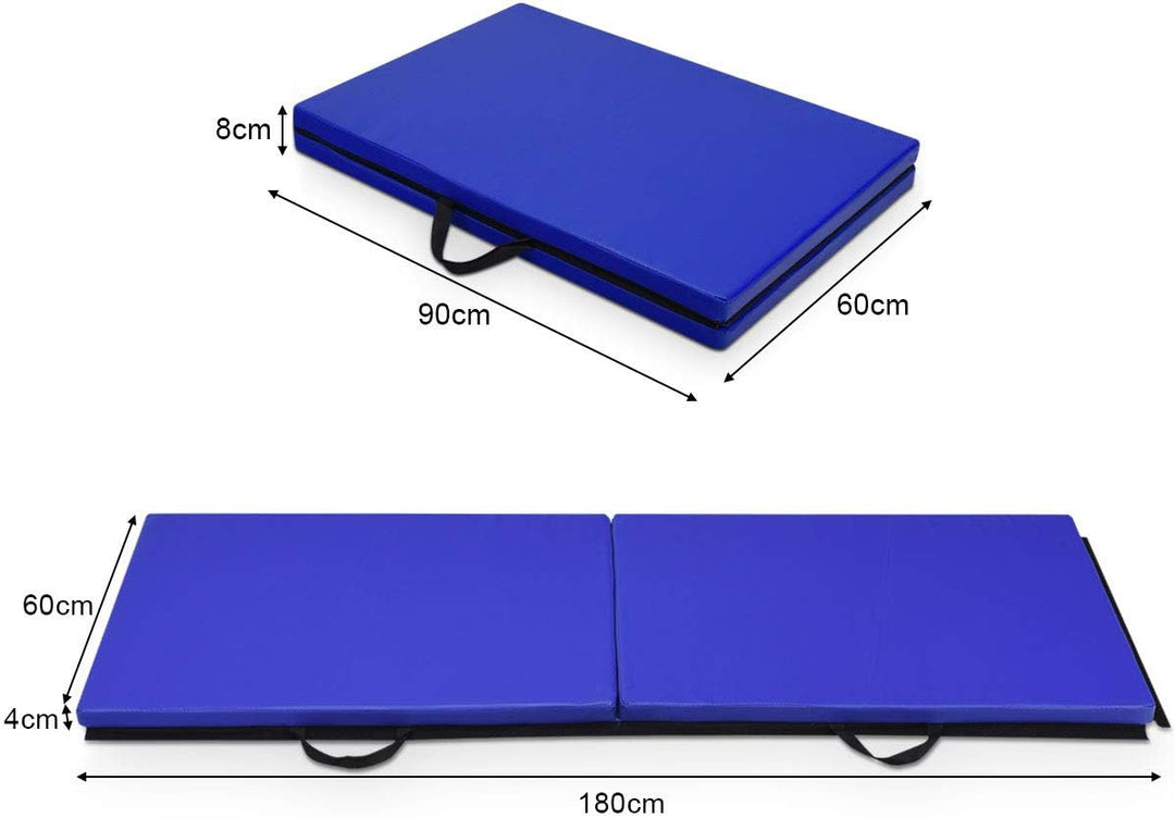 DREAMADE Klappbare Weichbodenmatte, Gymnastikmatte Yogamatte 180x60x4cm, Fitnessmatte Turnmatte mit