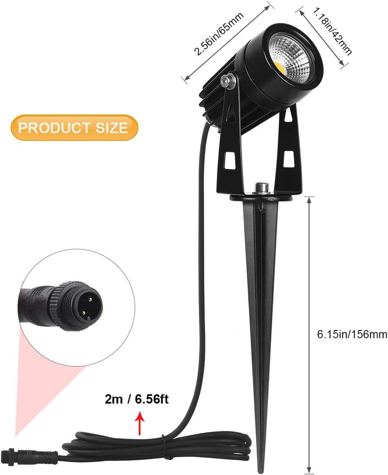 SanGlory 3W LED Gartenstrahler Ohne Stecker Verlängerungslampe Gartenleuchte LED Gartenbeleuchtung 1