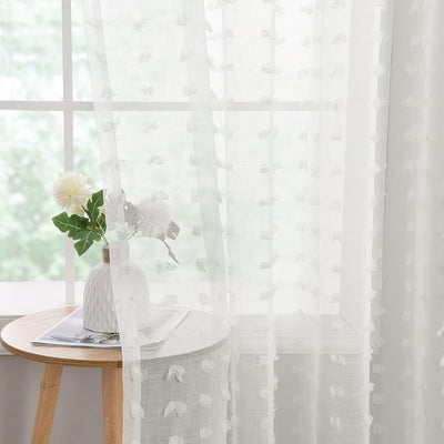 Joywell Elfenbeinfarben Gardinen Wohnzimmer Vorhänge Transparente Voile Sheer Vorhänge Mädchenzimmer