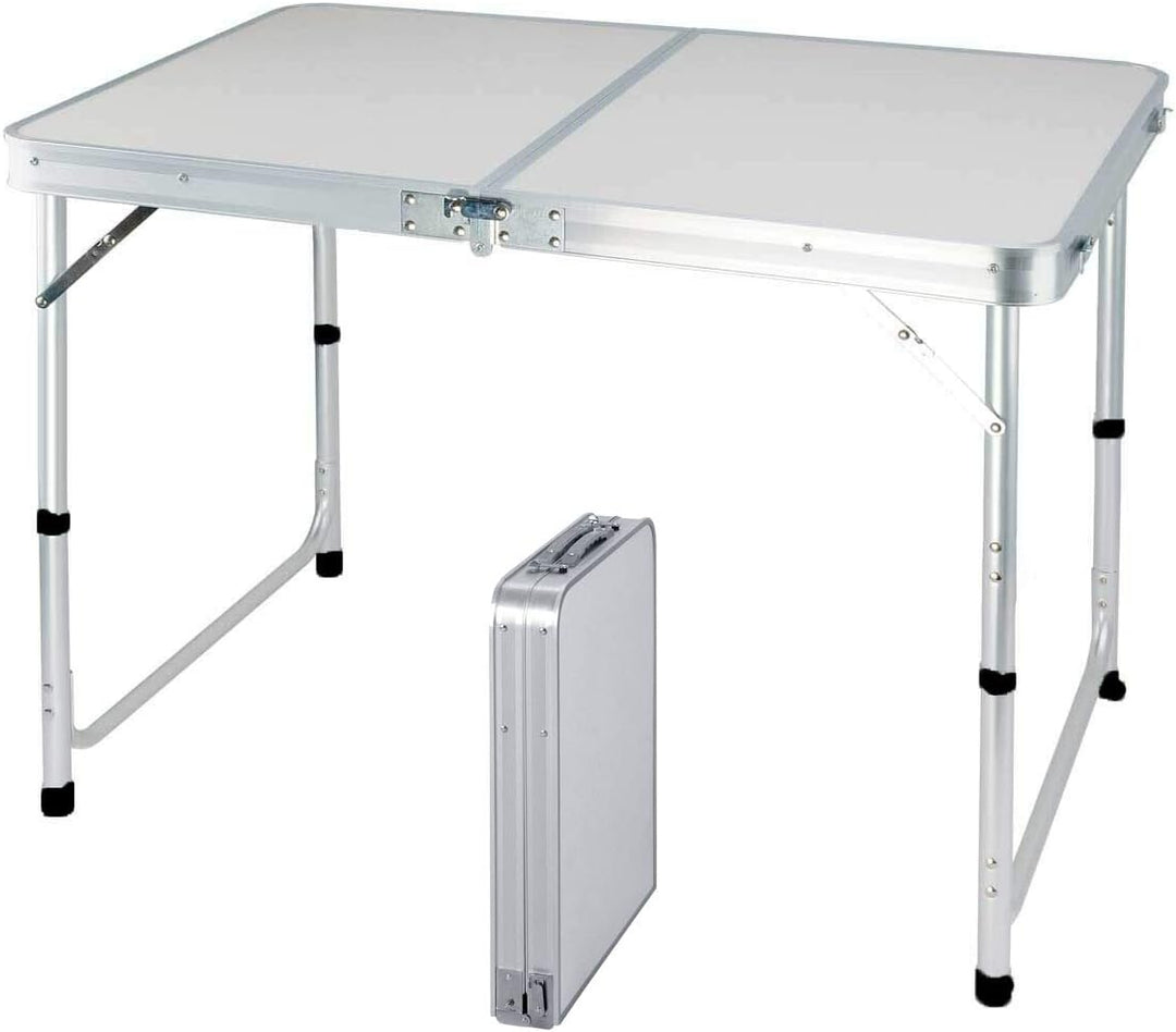 Tragbarer Aluminium-Klapptisch, 120 cm, für Party, Garten, Grillen, Camping, 3 verstellbare Höhe, Le