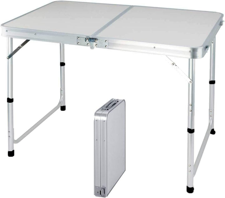 Tragbarer Aluminium-Klapptisch, 120 cm, für Party, Garten, Grillen, Camping, 3 verstellbare Höhe, Le