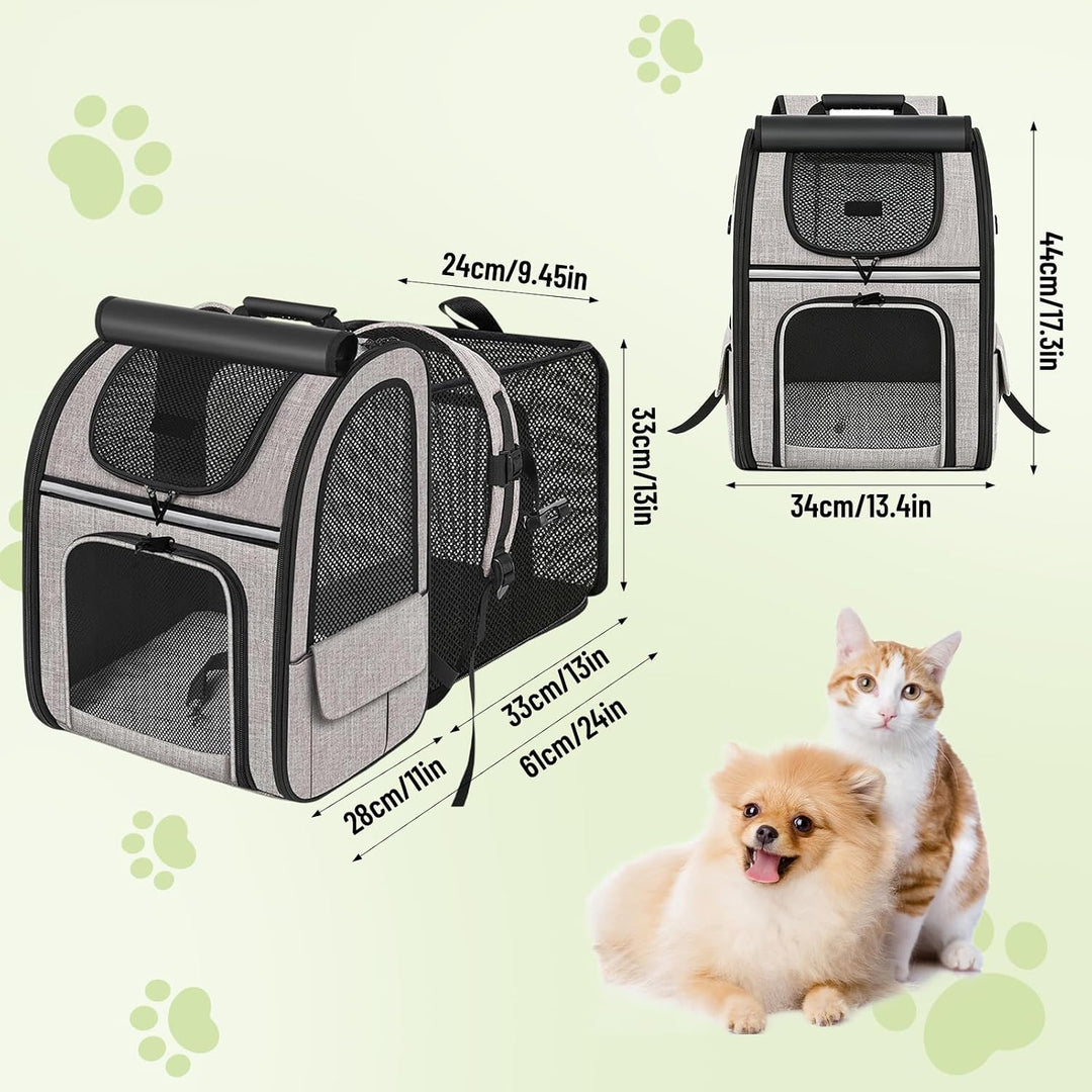 Hunderucksack Erweiterbar - Hunderucksack Bis 8kg, Faltbare Katzen Rucksack für Katzen Hunde mit Inn