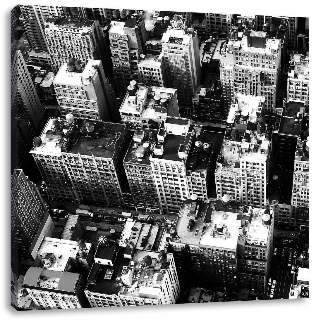 Pixxprint New York City, Format: 70x70 auf Leinwand, XXL riesige Bilder fertig gerahmt mit Keilrahme
