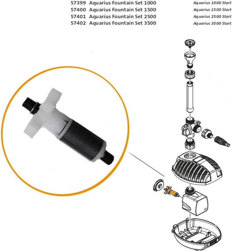 OASE 18013 Ersatzrotor kpl. ASE 2500 magnetisiert