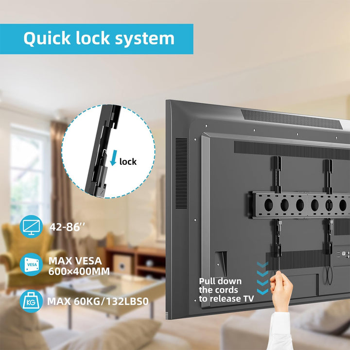 XINLEI MFA6 Höhenverstellbare TV-Wandhalterung für die meisten 42-75 Zoll LCD-Monitore und Plasma-Fe