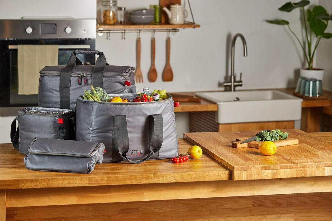 RESTO Bequeme Faltbare Kühltasche 5,5 L, 11L, 23L, 30L – Lunchbox für Damen & Herren, Getränke & Spe