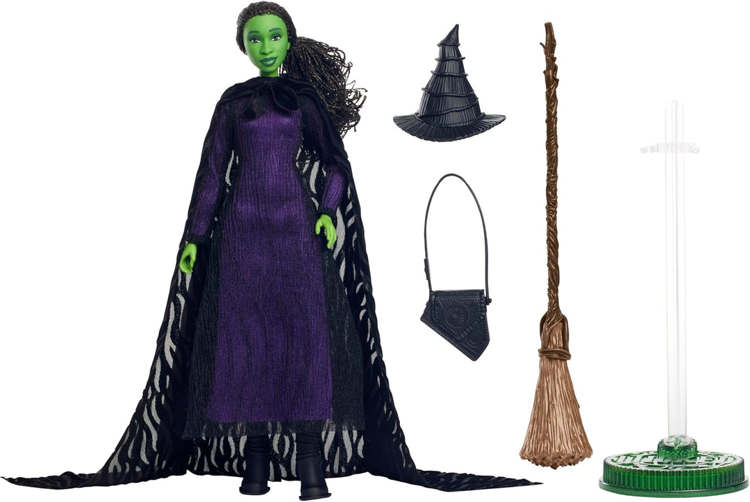 Mattel Wicked Elphaba Deluxe-Modepuppe und Accessoires, vom Film inspirierter Look mit geflochtenen