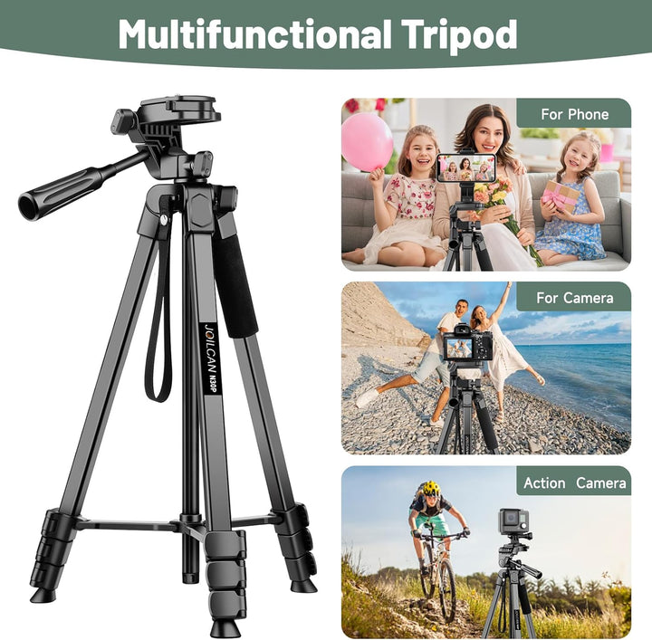 JOILCAN Kamera Stativ, 210.8cm leichtes Handy Stativ für Smartphone & Selfie Stick mit 360°Kugelkopf