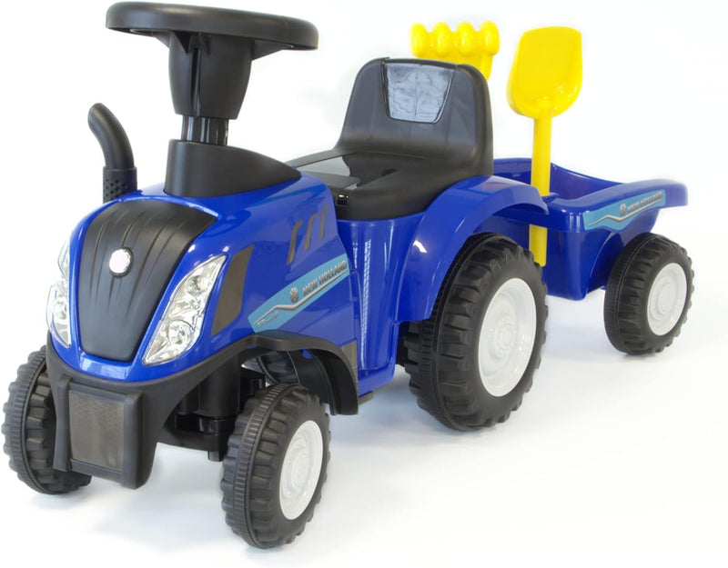 Rutschauto Traktor New Holland ab 1 Jahr | Kinderauto mit Anhänger | Rutschfahrzeug mit Schaufel und