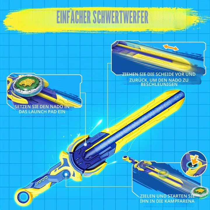 INFINITY NADO Kreisel für Kinder Metall Spielzeug Jungen, Battle Tops Kreisel Launcher Spielzeug, Sp