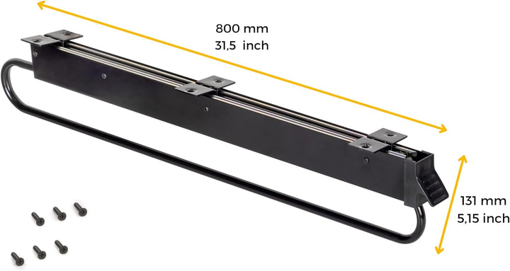 Emuca - Kleiderbügelauszug ausziehbar für kleiderschrank, Ausziehbare Kleiderstange Länge 800mm, Ede
