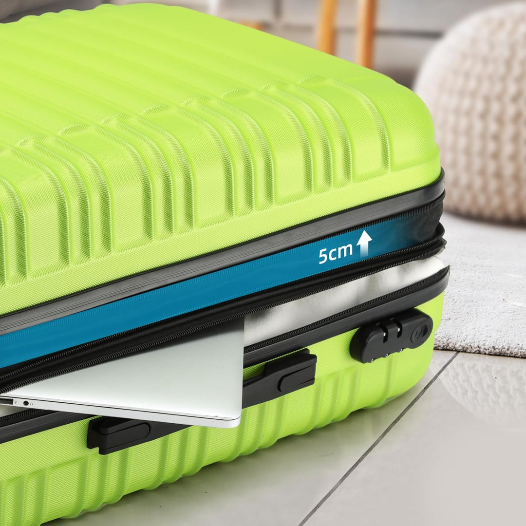 BEIBYE Zwillingsrollen Reisekoffer Koffer Trolleys Hartschale M-L-XL-Set (Green, M) Green M, Green M