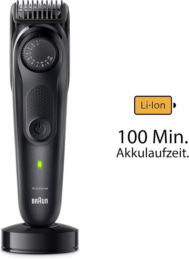 Braun Barttrimmer, Bartschneider/Trimmer/Haarschneider Herren, Haarschneidemaschine Profi, 40 Einste