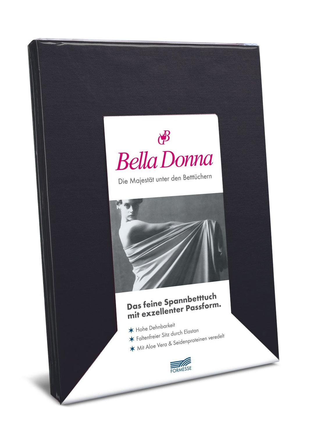 Formesse Spannbettlaken Bella Donna Jersey für Matratzen &amp; Wasserbett 140-200x160-220 cm in Schwarz