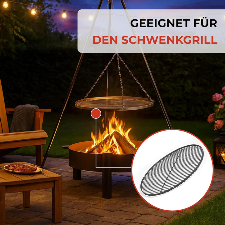 CookKing Stahl Grillrost 70 cm 5 mm Stark inkl. Grillrost handgefertigt Ø 70 cm Zeitgenössisch, Ø 70