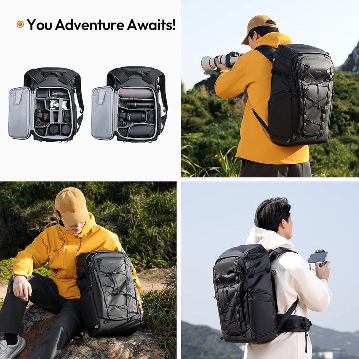 ULANZI AB01 TAI 38L Kamera-Rucksack, Schutzreissverschlüsse & spritzwassergeschütztes Material, U-Ta