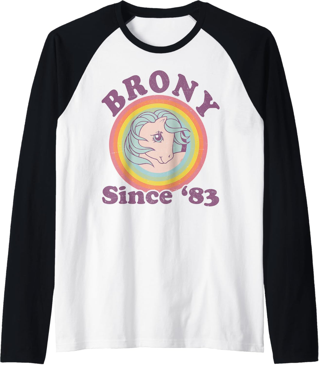 My Little Pony Brony Since '83 Retro Rainbow Circle Raglan