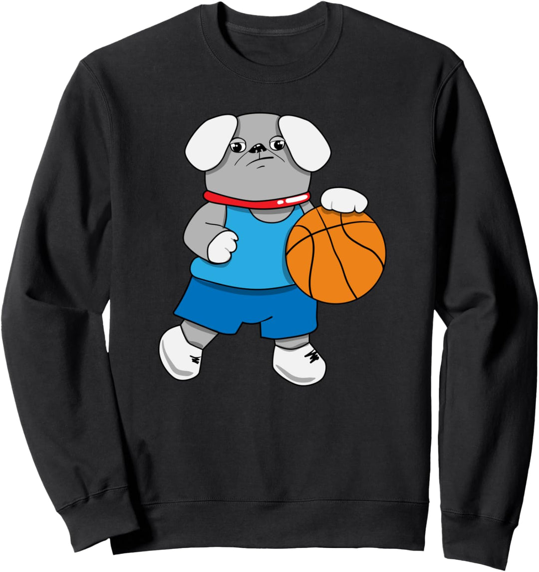 Basketball Kinder Mops Hunde I lustige Tiere | Sport Sweatshirt