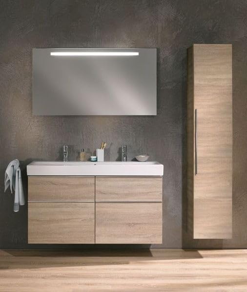 Geberit iCon Doppelwaschtisch 2 Hahnloch 120x48,5 cm weiss