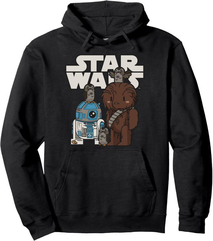 Star Wars The Last Jedi Chewie And R2-D2 Anime Style Poster Pullover Hoodie