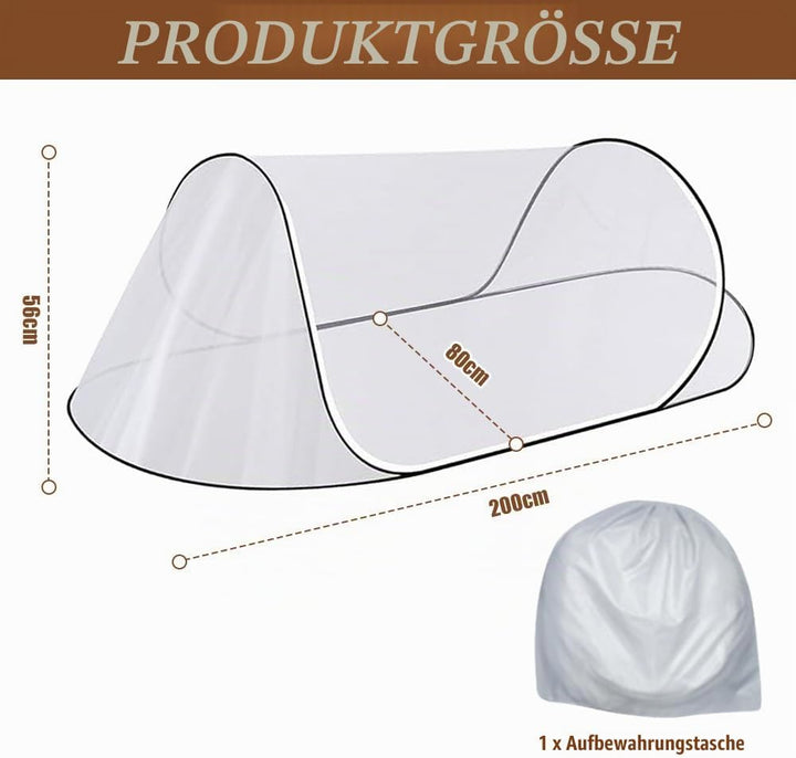 Moskitonetz Reise, 200 x 80 x 56 cm Faltbares Mückennetz, Moskitonetz Pop Up, Fliegennetz Bett, Outd