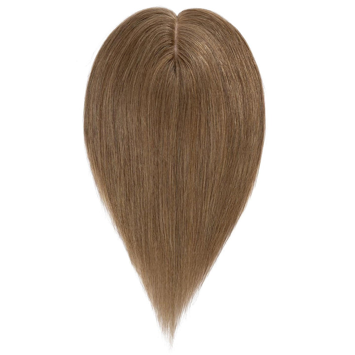 Silk-co Hair Topper Echthaar, 10x12cm Basis Toupet Damen, Haartopper Echthaar mit Remy Seide Basis,