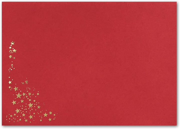 400x Weihnachts-Briefumschläge - DIN C5 - mit Gold-Metallic geprägtem Sternenregen, festlicher Umsch