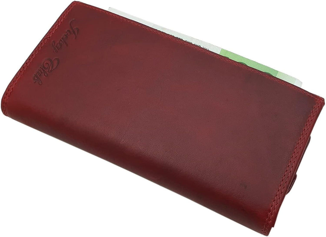Grosse Rindleder Damen Geldbörse/Geldbeutel/Portemonnaie/Geldtasche mit Schmetterling-Motiv oder ohn
