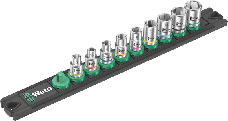 Wera 05005400001 Nuss-Magnetleiste A 4 Zyklop Steckschlüsseleinsatz-Satz, 1/4"-Antrieb, 9-teilig A 4