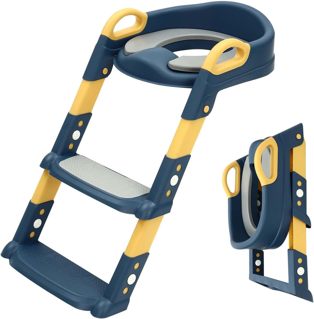 Toilettenleiter für Kinder, 2 in 1 Toilettentrainer mit Treppe, 34×34×44cm WC Sitz mit Treppe, Verst