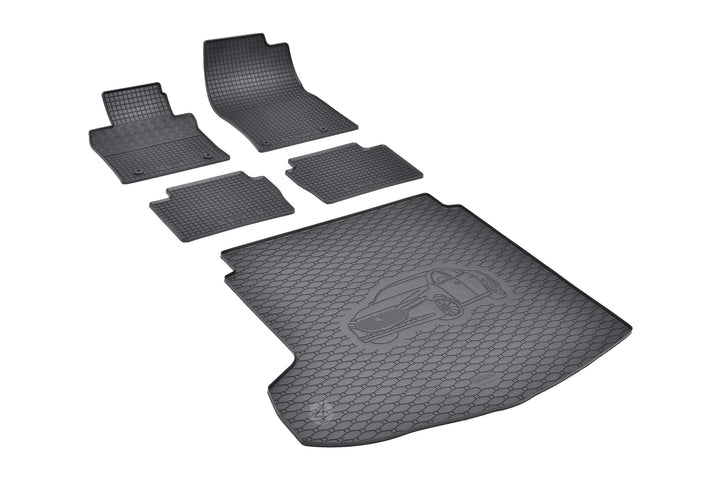 Passgenaue Kofferraumwanne und Gummifussmatten geeignet für Mazda 3 Limousine ab 2019