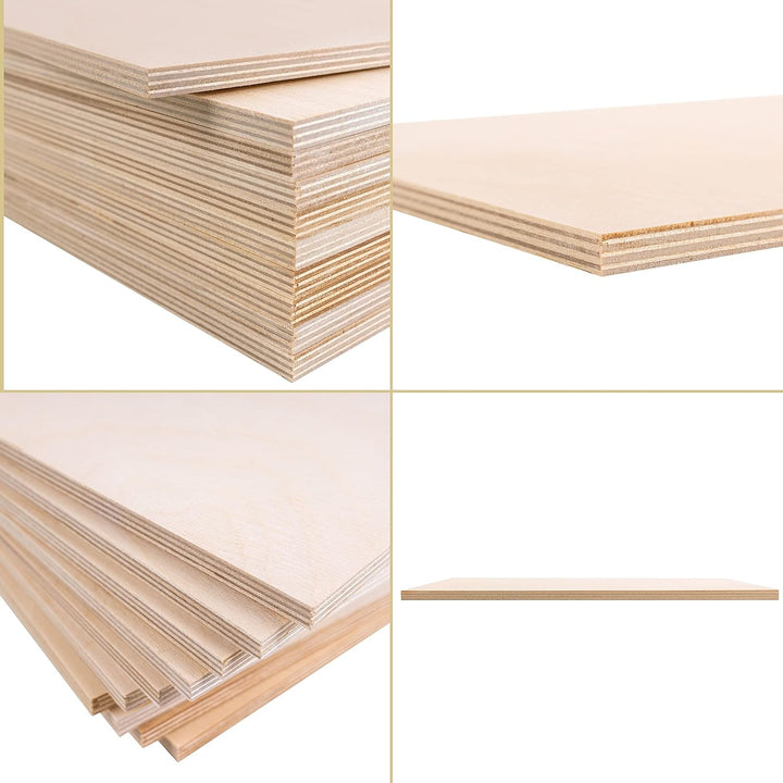 Creative Deco 10 x A4 Sperrholzplatte 8mm Pappelsperrholz | 300 x 210 (+/- 0,5) mm | Dünne Holz-Zusc